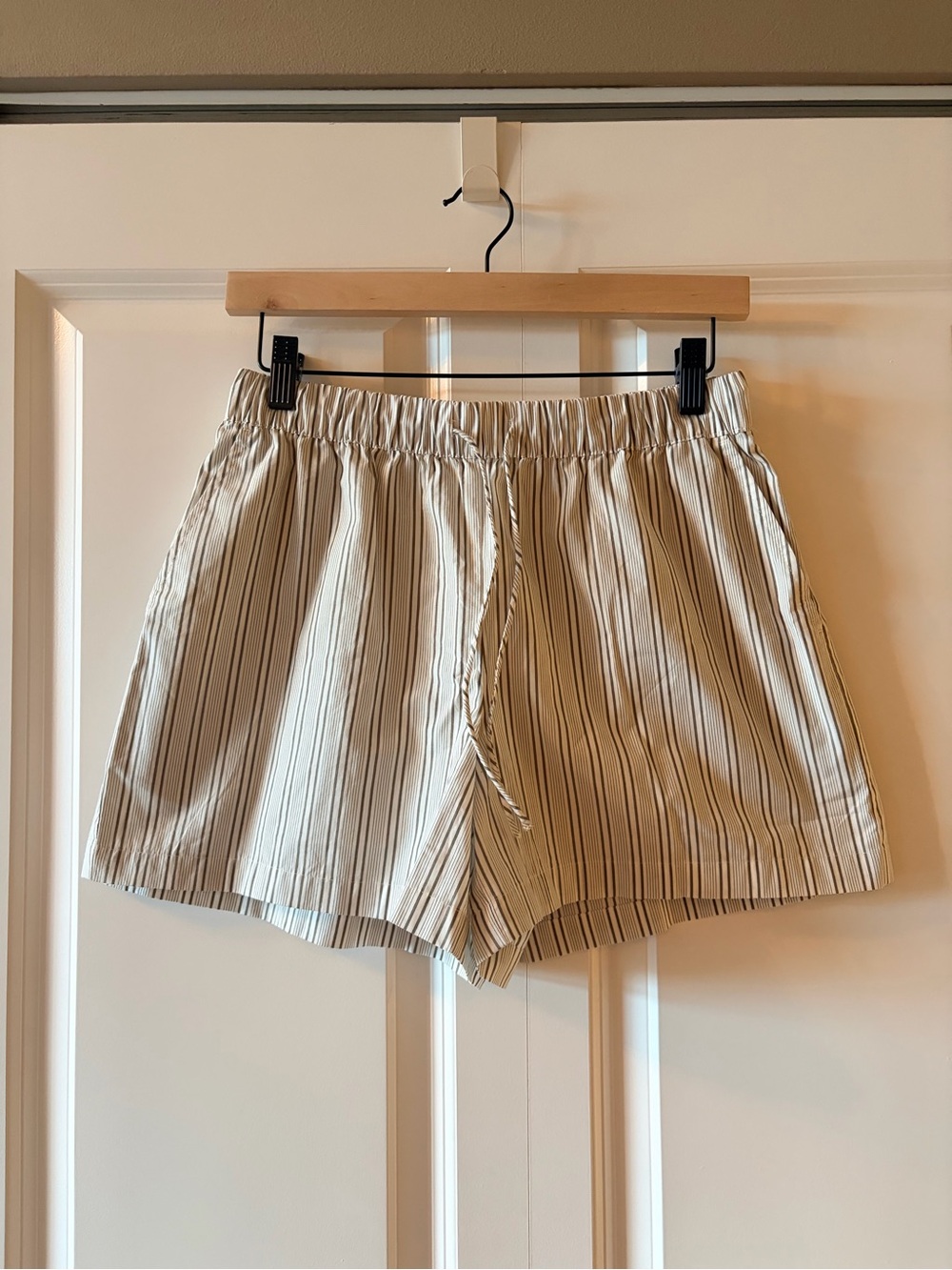 Haven Well Within 100% poplin cotton casual boxer shorts — gray/white xs